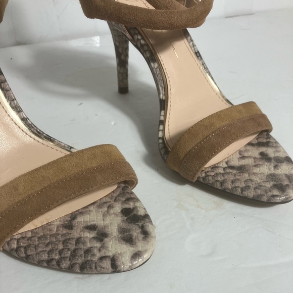 Jessica Simpson Brown Snakeskin Print Suede Strap High Heels NWOT - Picture 6 of 10